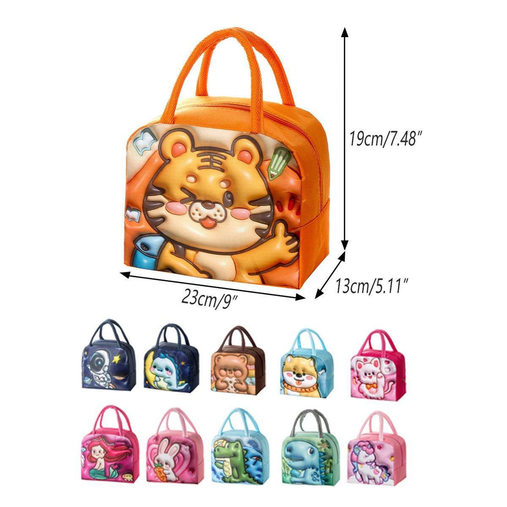 3D Cartoon Insulated Lunch Bag, 23 x 13 x 19 cm