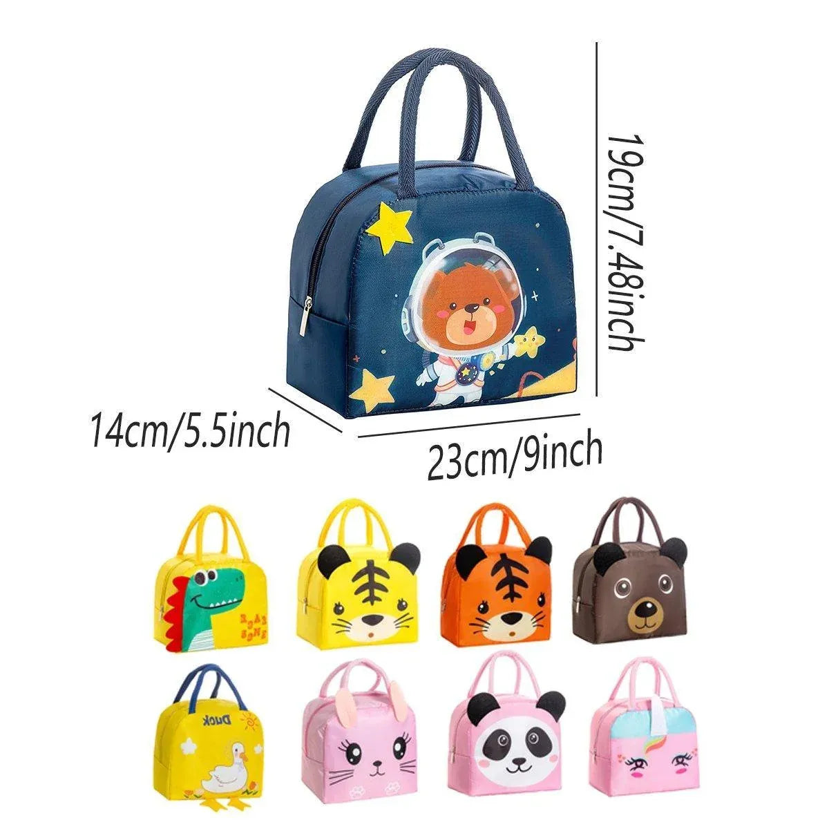 3D Cartoon Insulated Bento Lunch Bag, 23 x 19 x 14 cm
