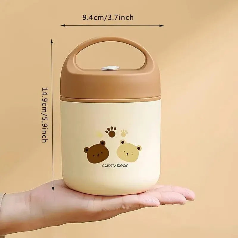 460ml Bear Insulated Soup Container Portable Box Breakfast Food