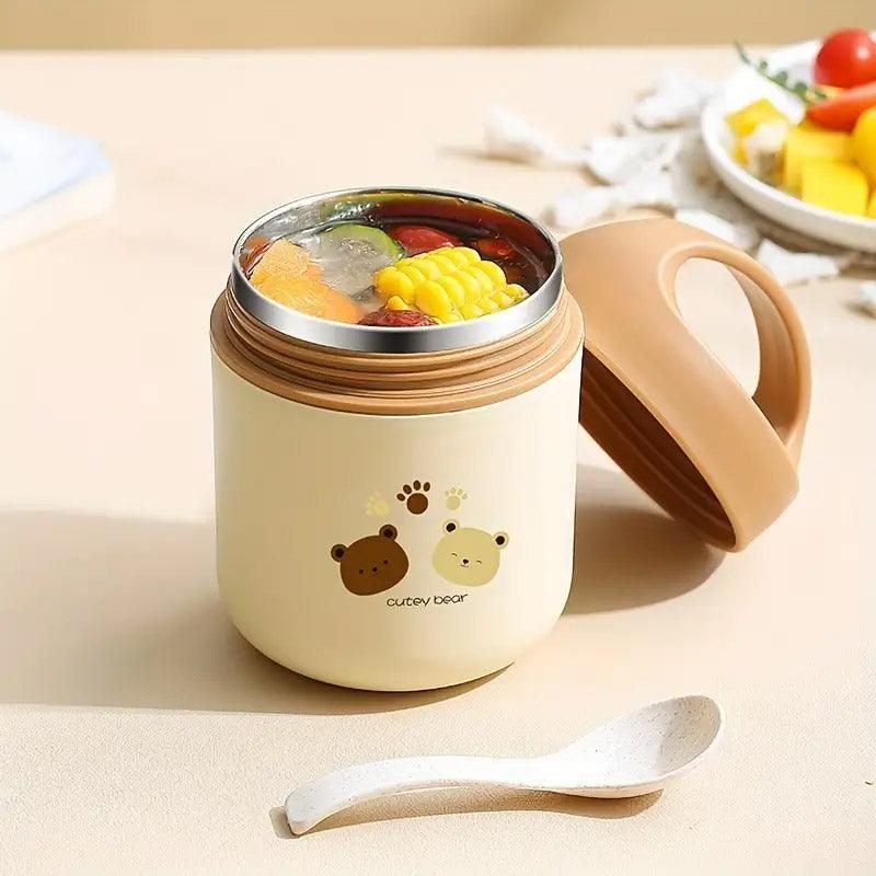 460ml Bear Insulated Soup Container Portable Box Breakfast Food
