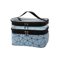Double-Layer Waterproof Cosmetic Bag with Clear Top, 23 x 17 x 16 cm
