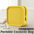 Yellow Zip Cosmetic Bag, 12.5 x 12.5 x 6.5 cm