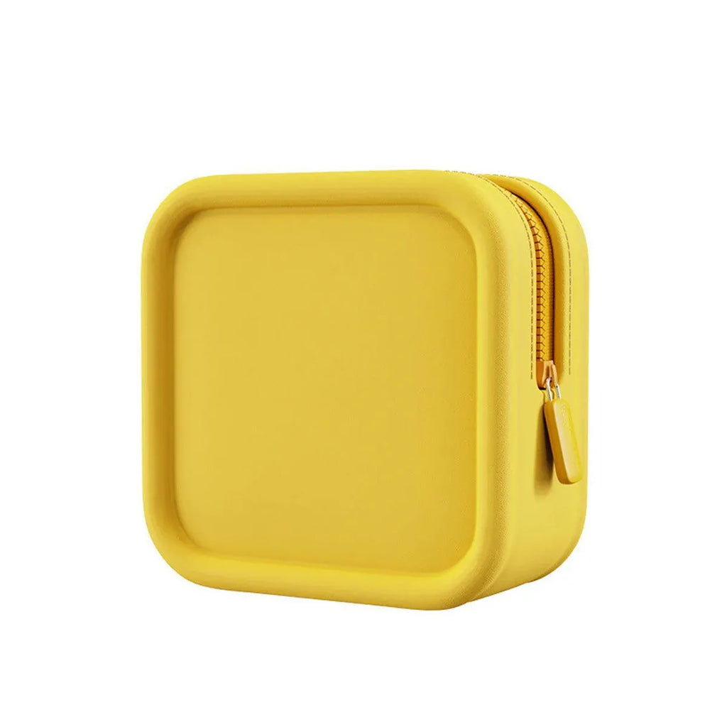 Yellow Zip Cosmetic Bag, 12.5 x 12.5 x 6.5 cm