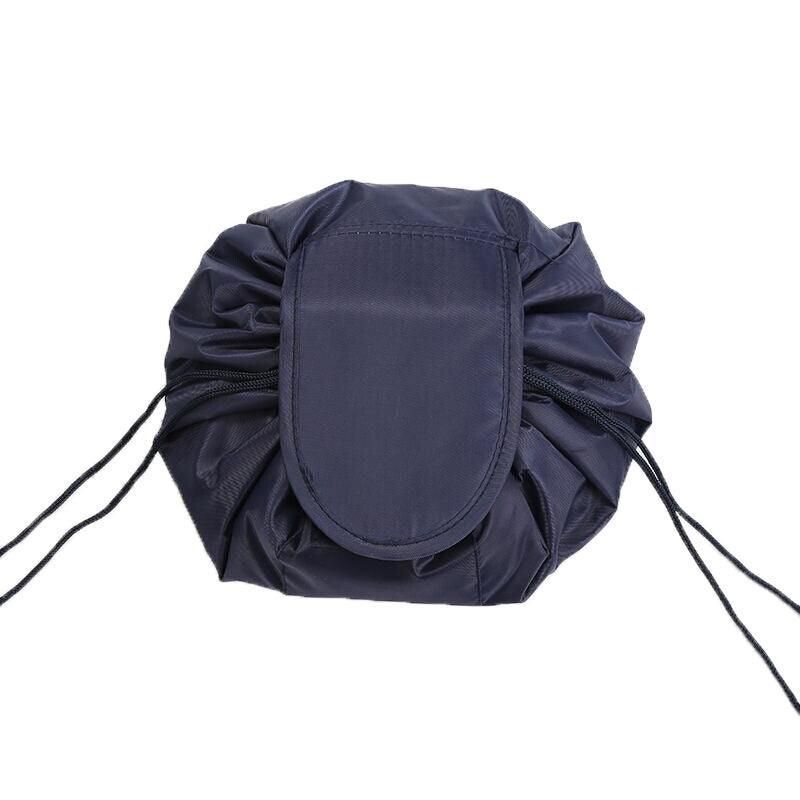 Drawstring Makeup Bag That Opens Flat, 53 x 53 cm, Navy