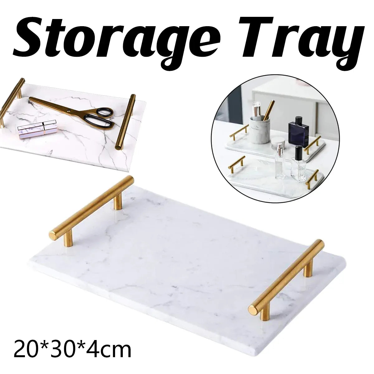 Natural Marble Display Tray, 30 x 20 cm