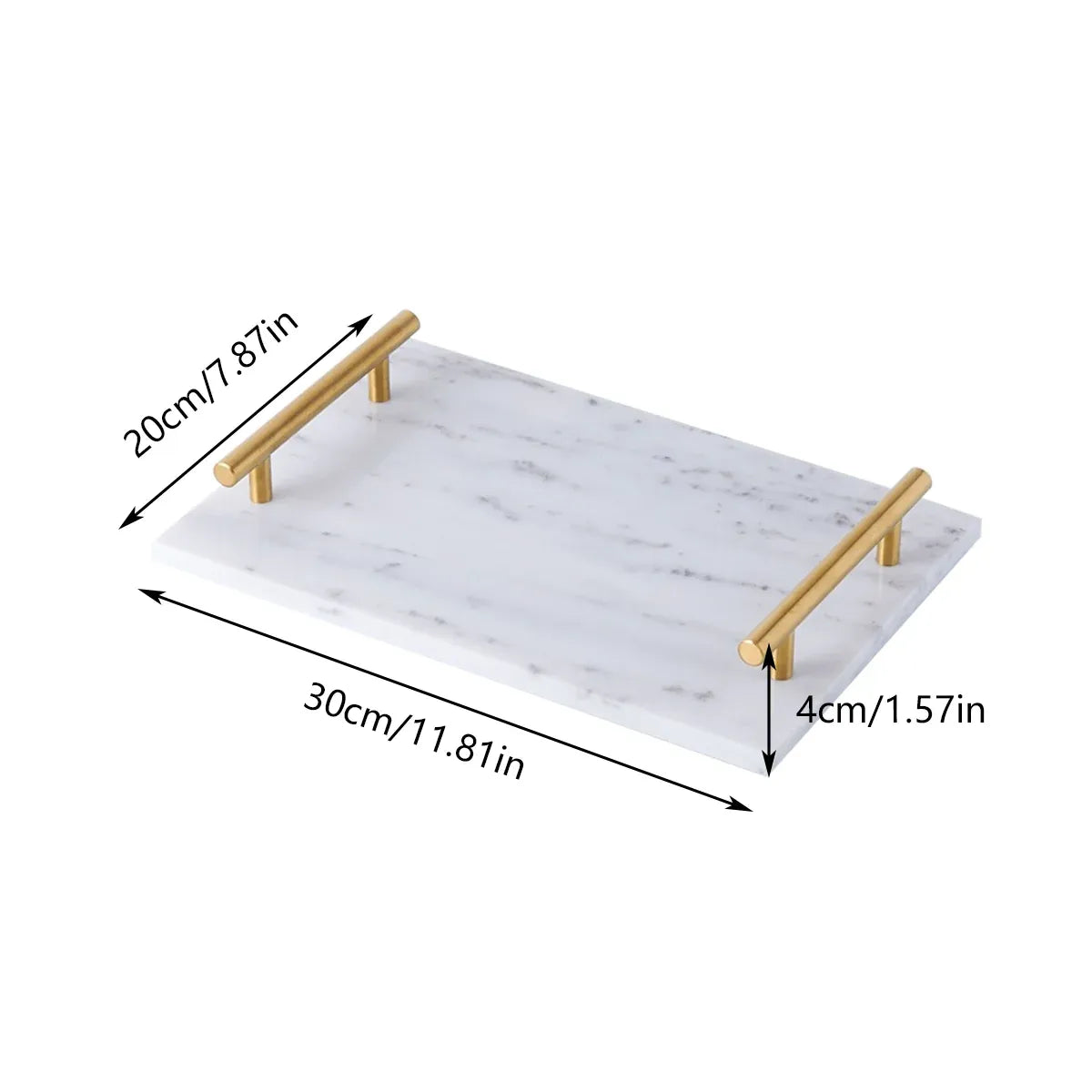 Natural Marble Display Tray, 30 x 20 cm