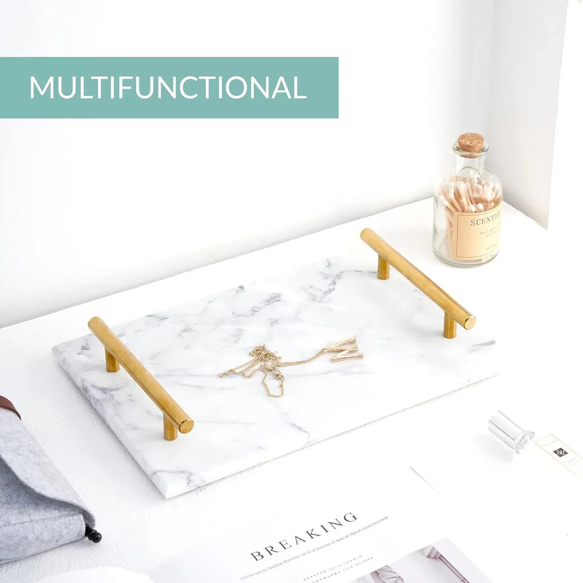 Natural Marble Display Tray, 30 x 20 cm