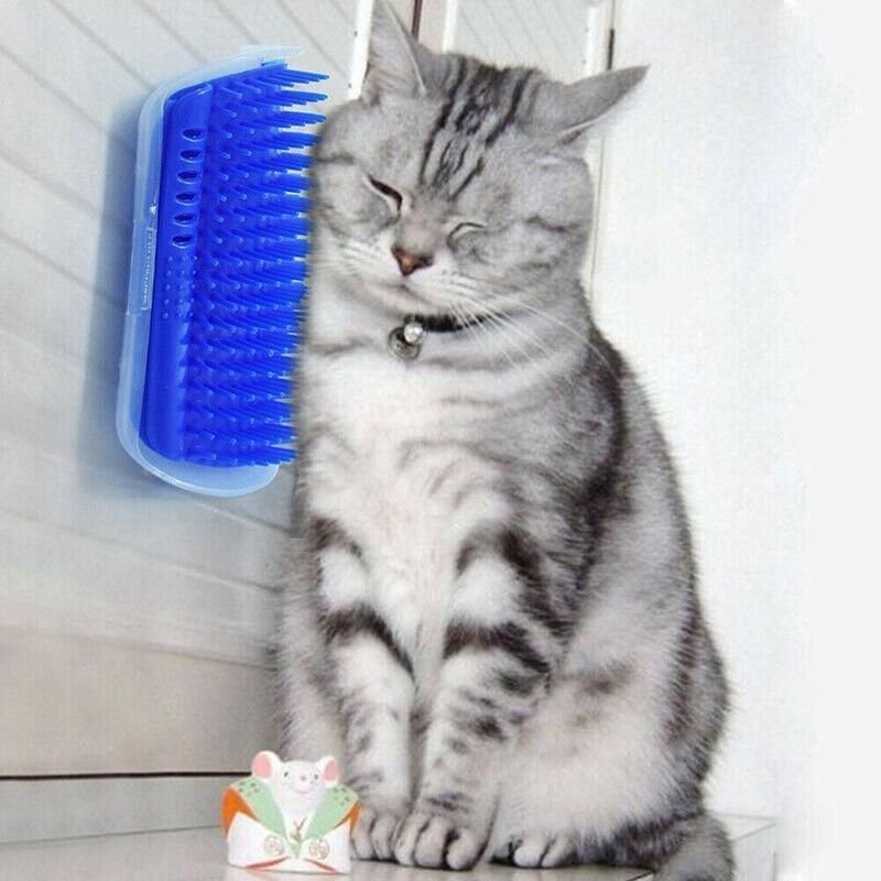 Pet Cat Self Massage Brush Comb Scratcher Wall Corner Self Groomer