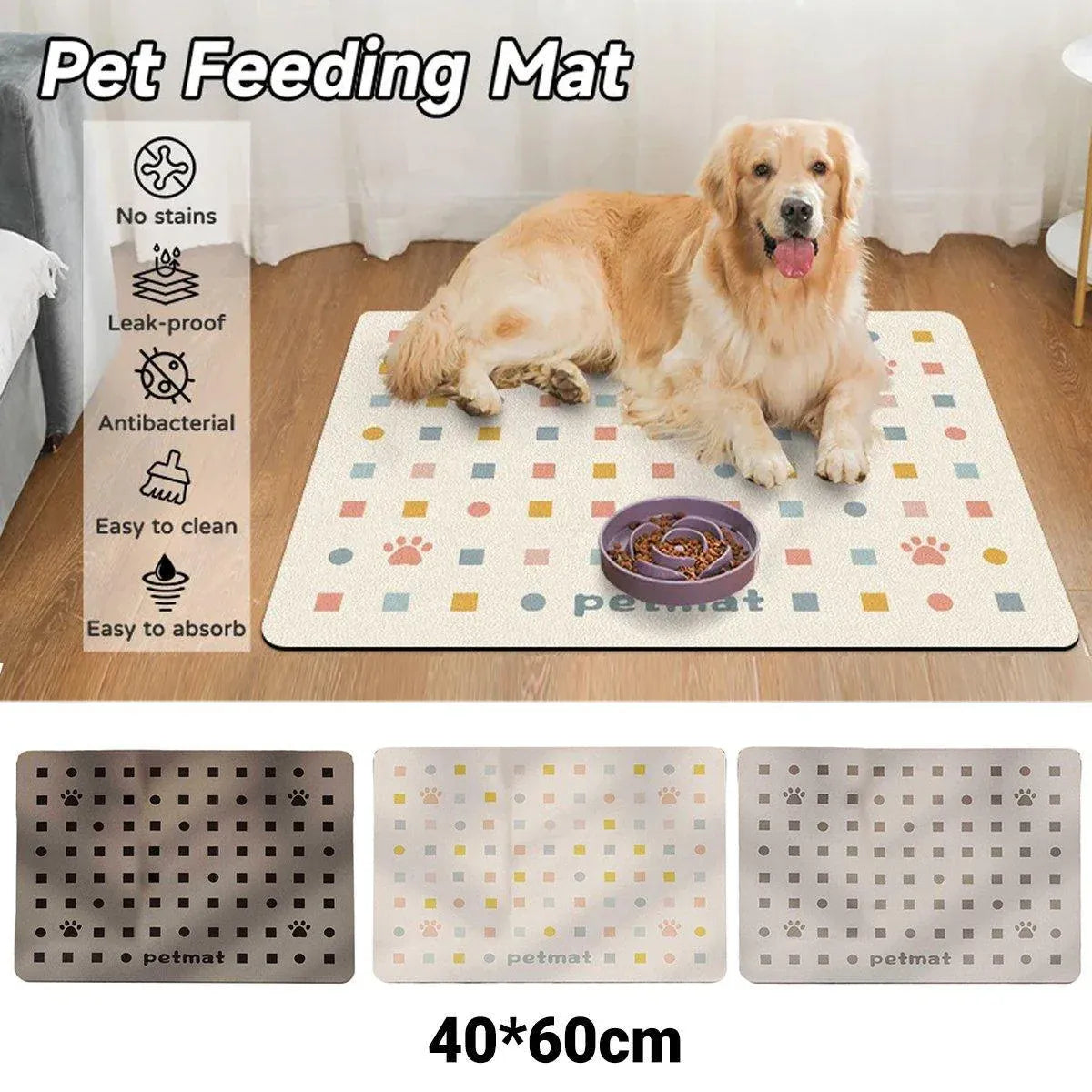 Pet Feeding Mat Dogs Cats Absorbent Non Slip Pet Placemat Waterproof