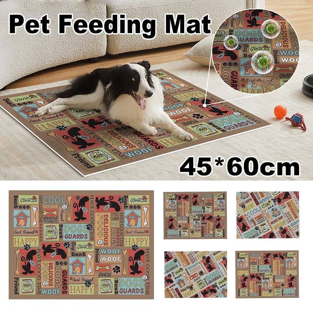 Waterproof Pet Floor Mat Carpet For Dog Cage Feeding Area Anti Slip