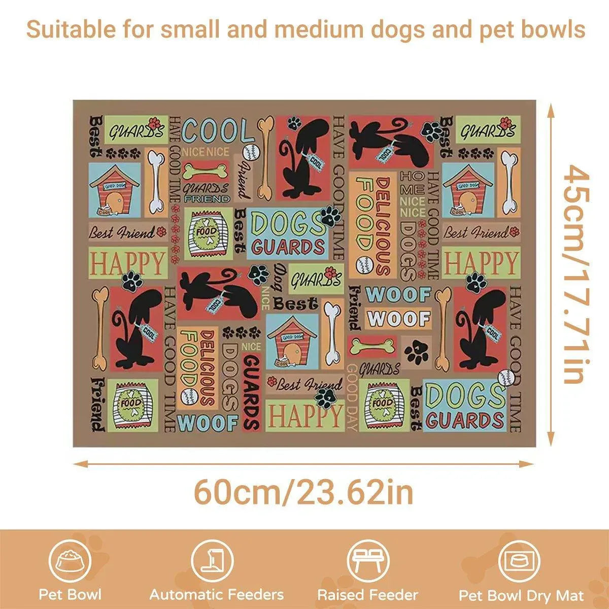 Waterproof Pet Floor Mat Carpet For Dog Cage Feeding Area Anti Slip