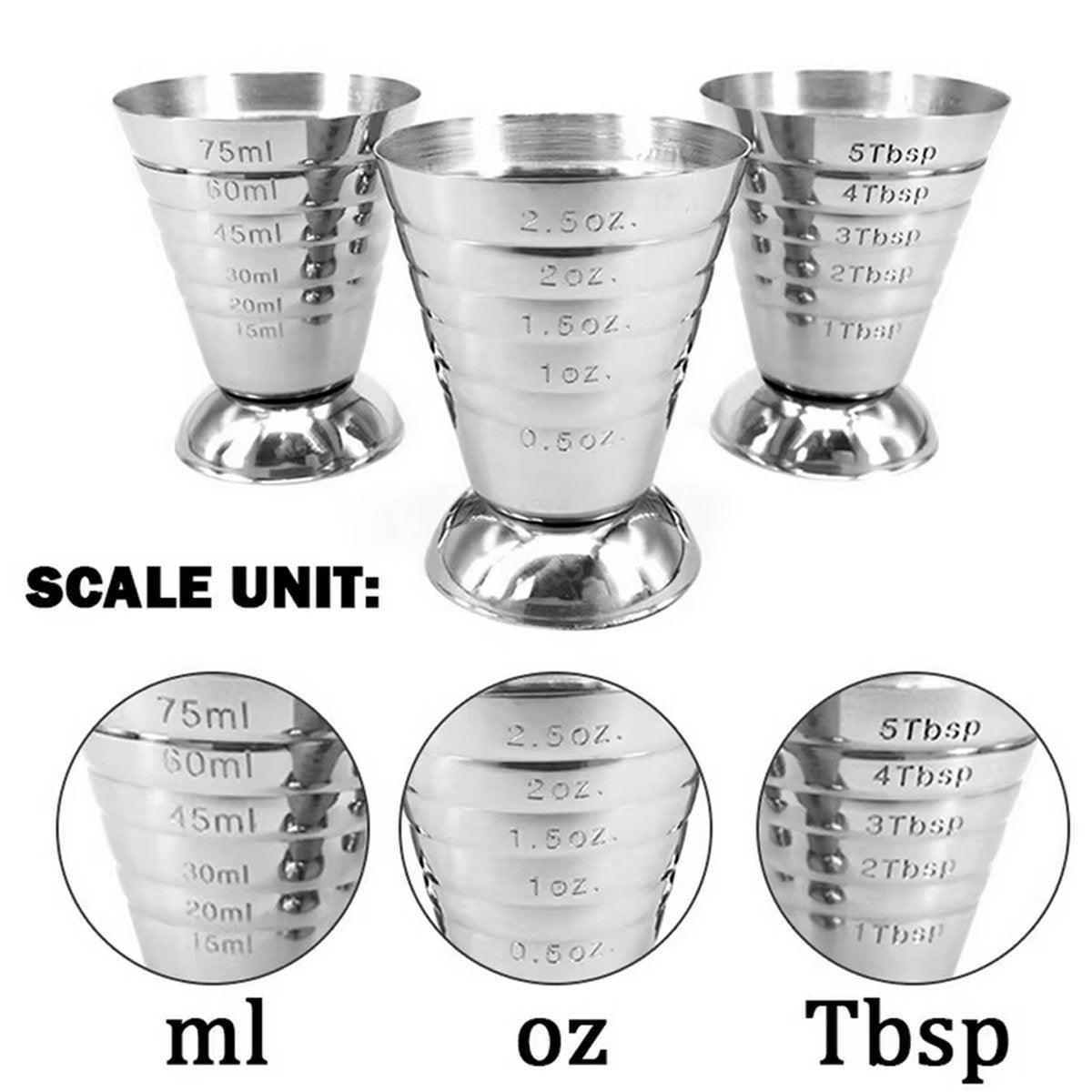 Stainless Steel Cocktail Jigger Measuring Cup, 75 ml