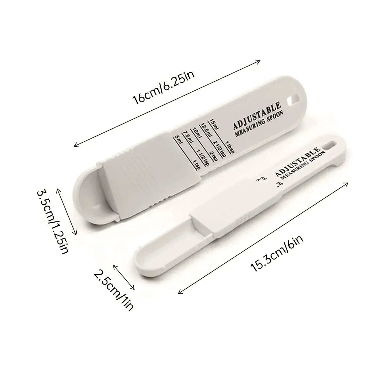 Adjustable Measuring Spoons, 5 to 15 ml, Set of 2