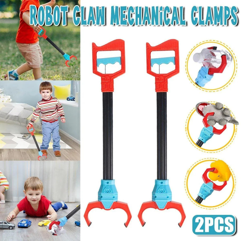 2-Piece Robot Claw Grabber Toy Set, Red and Blue