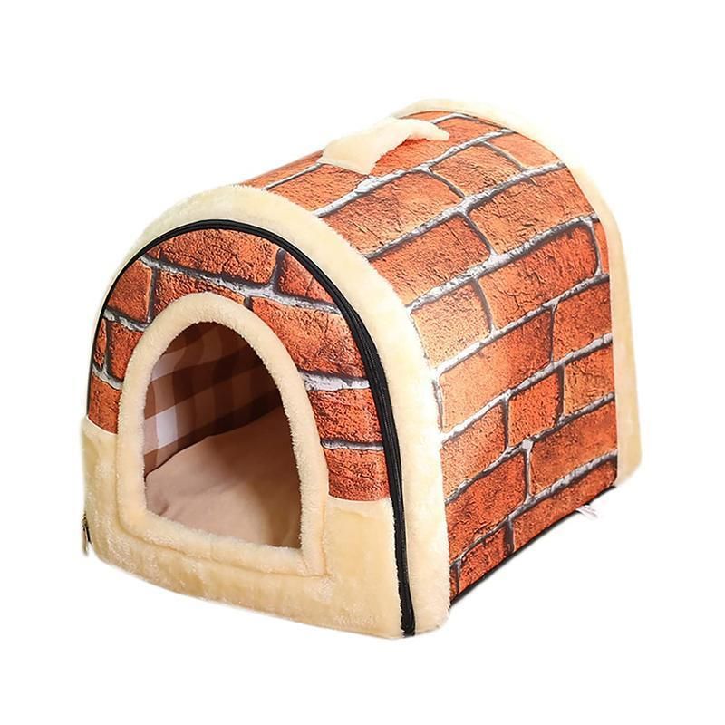 S Size Pet House Kennel Soft Igloo Beds Cave Cat Puppy Bed Warm