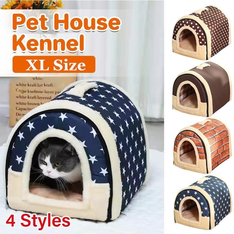 XL Size Pet House Kennel Soft Igloo Beds Cave Cat Puppy Bed Warm