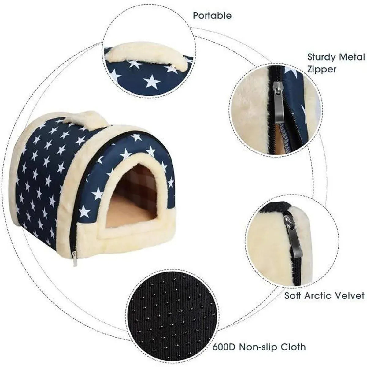 XL Size Pet House Kennel Soft Igloo Beds Cave Cat Puppy Bed Warm