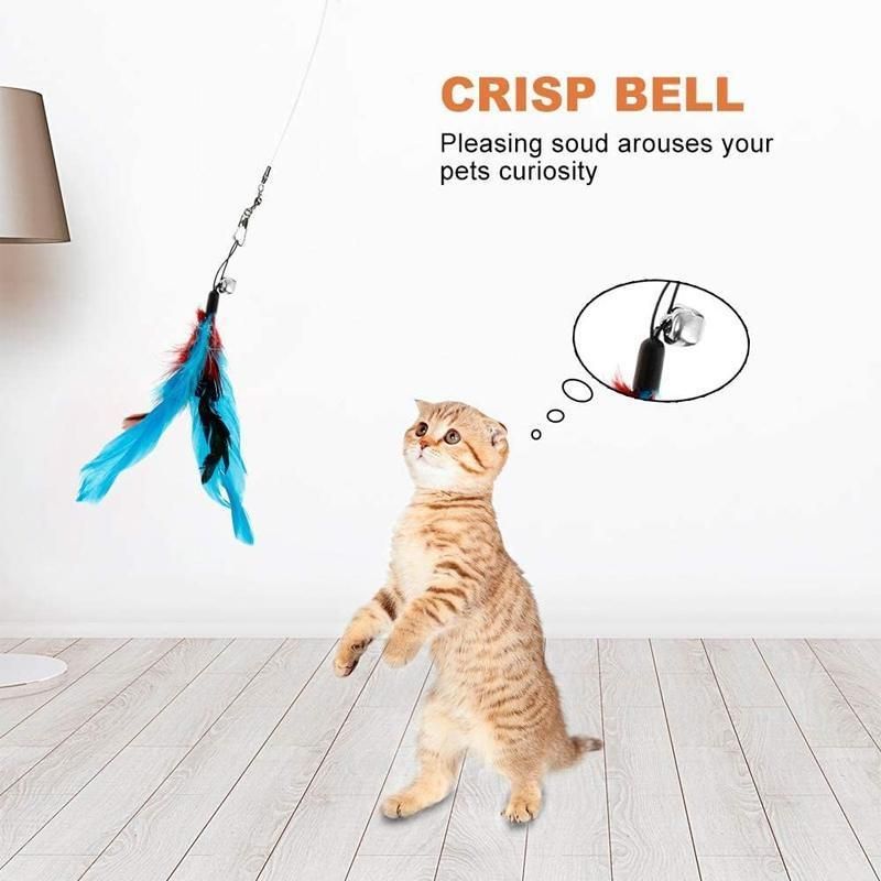 12PCS Cat Feather Teaser Wand Set Interactive Toy