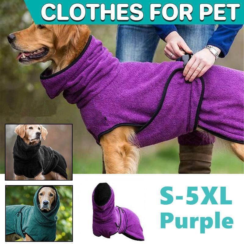 Dog Puppy HoodiesJacket Solid Coat Pet Winter Soft Warm Clothes S-5XL