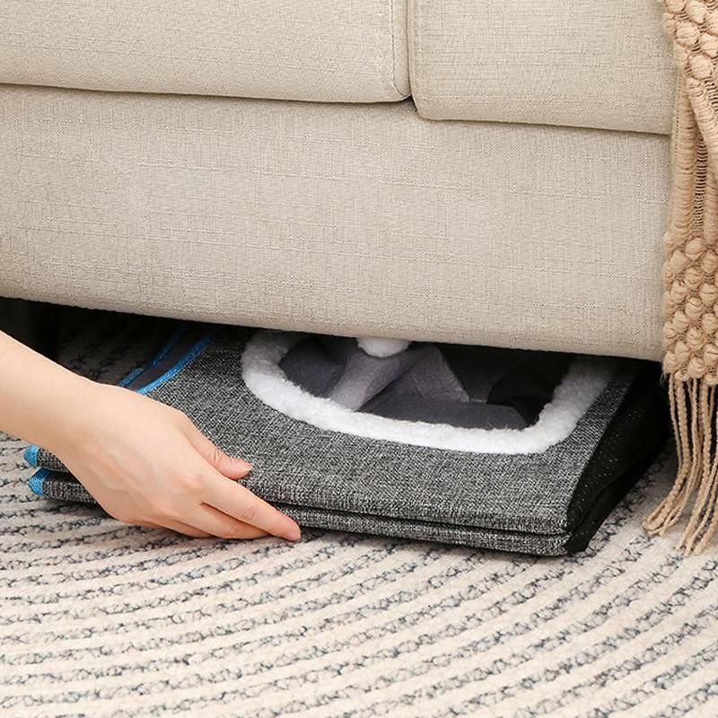 Foldable Pet Cat Calming Bed Hideaway Interactive House Nest