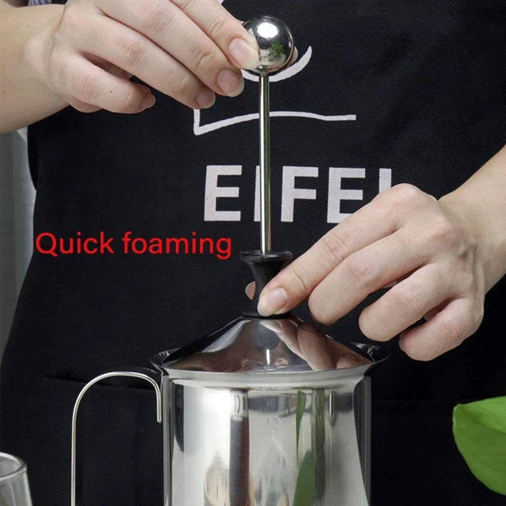 Stainless Steel Manual Milk Frother Pitcher, 400 ml