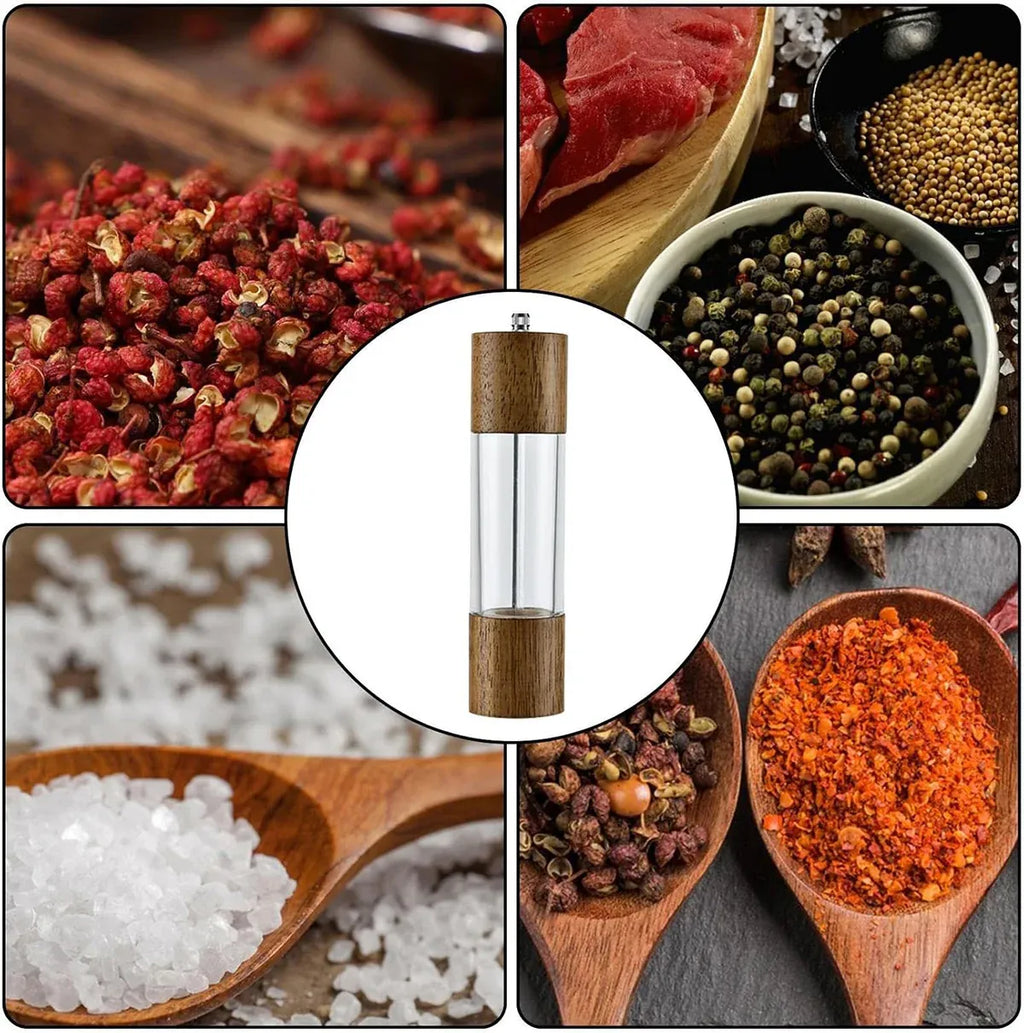 Wooden Salt and Pepper Mill with Adjustable Grind
