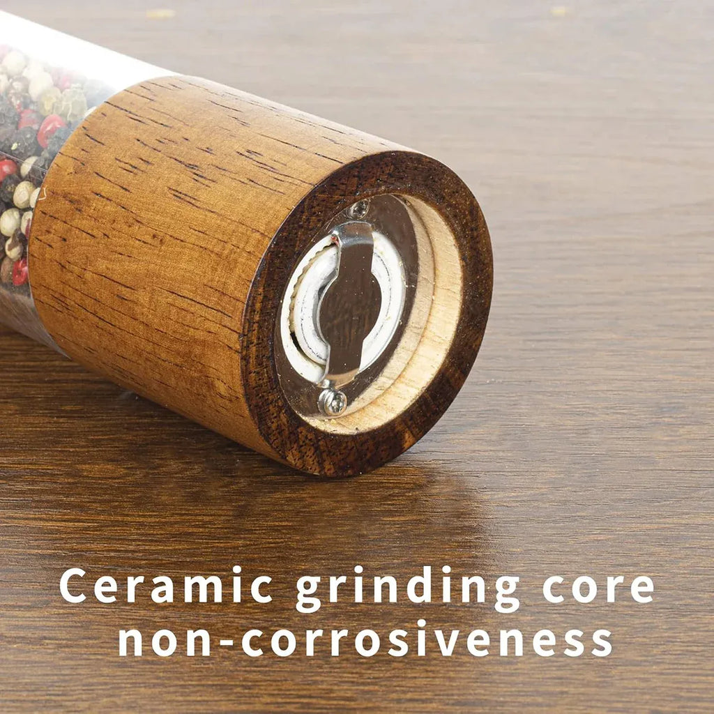 Wooden Salt and Pepper Mill with Adjustable Grind