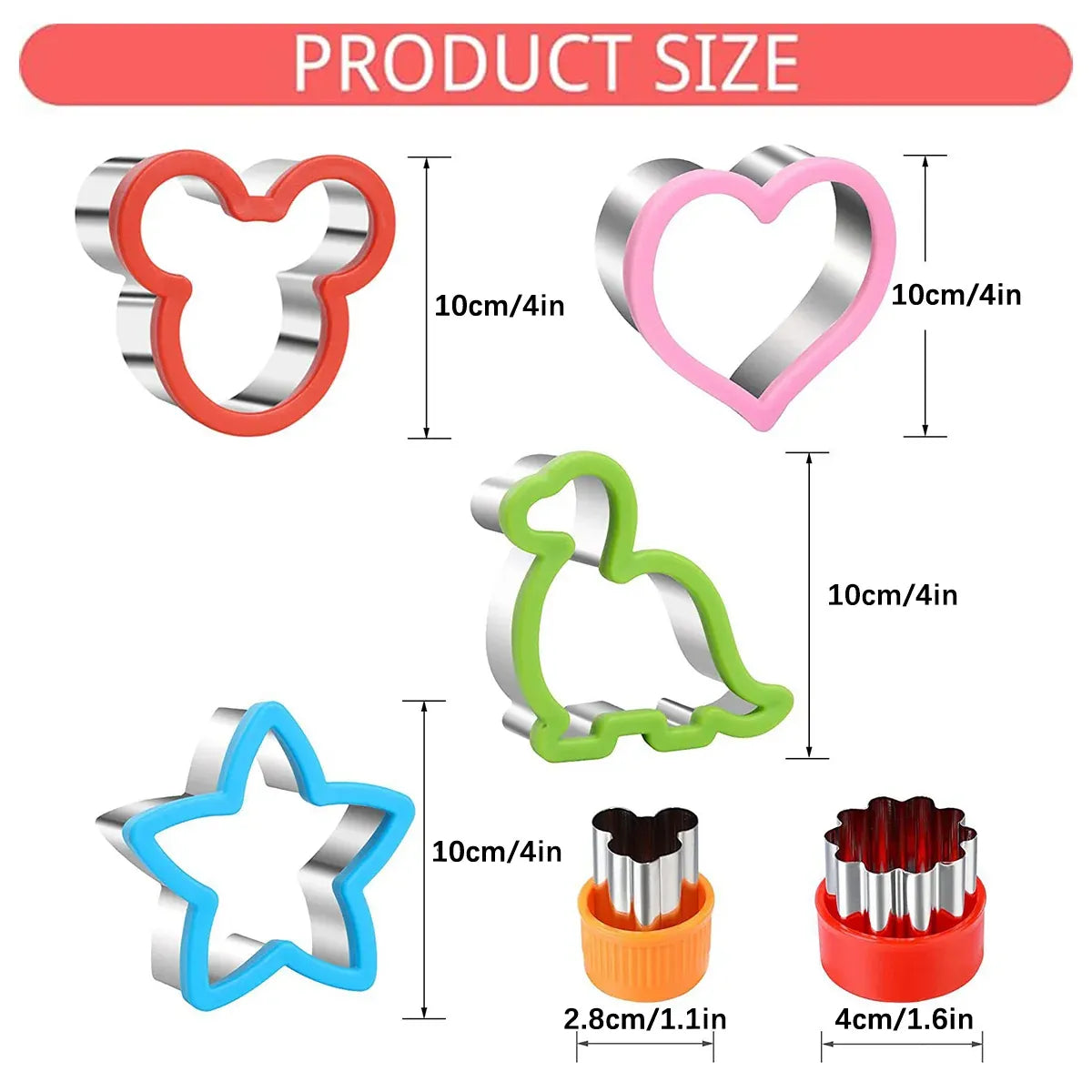 Cartoon Sandwich and Cookie Cutter Set, 12 Pieces
