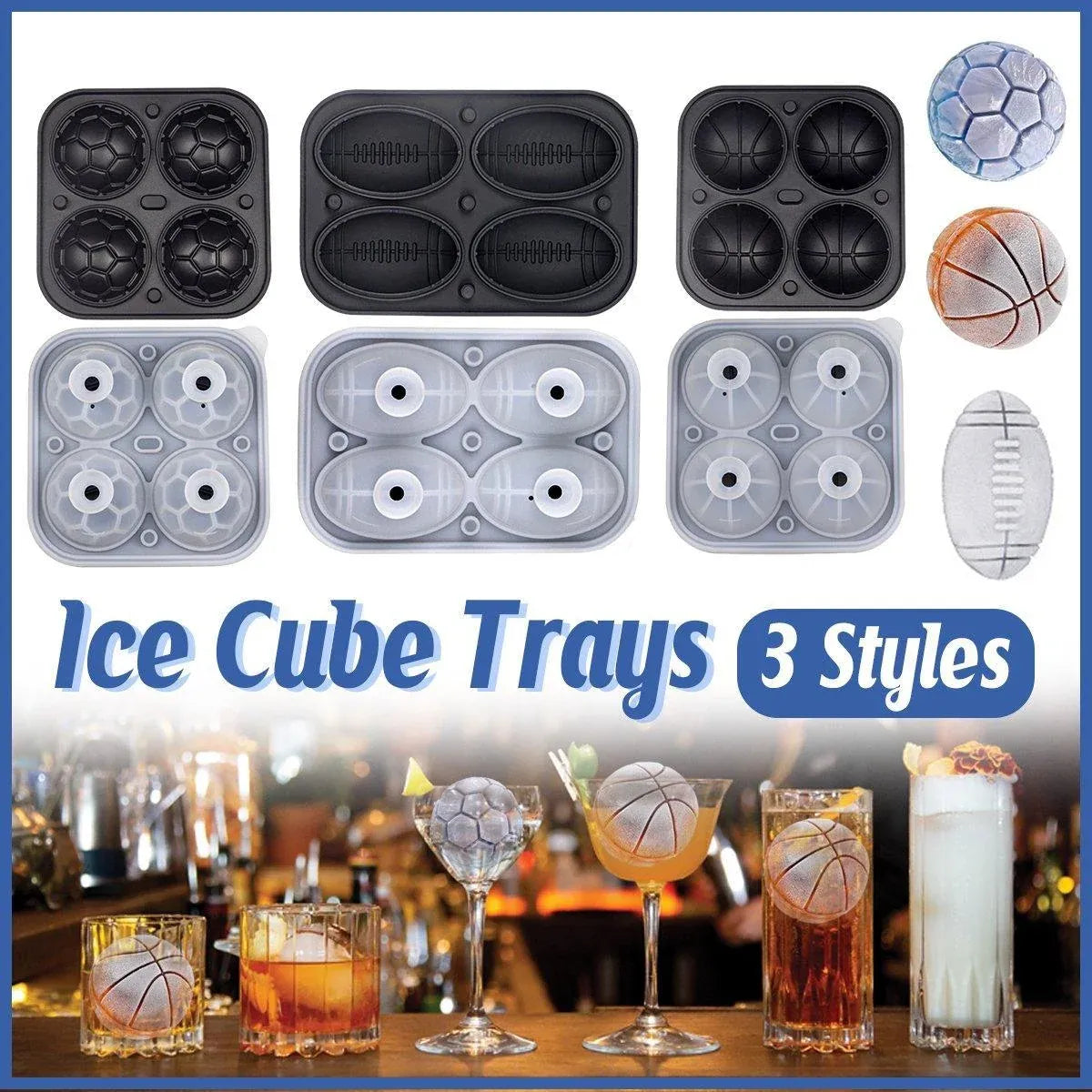 Silicone Basketball Ice Ball Mould with Lid
