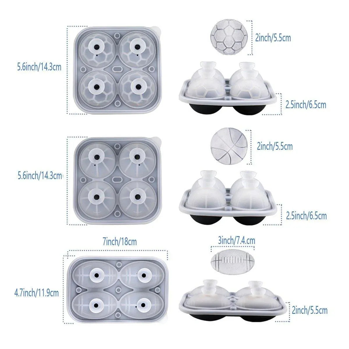 Silicone Basketball Ice Ball Mould with Lid