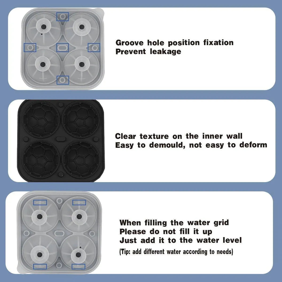 Silicone Soccer Ball Ice Mould with Lid