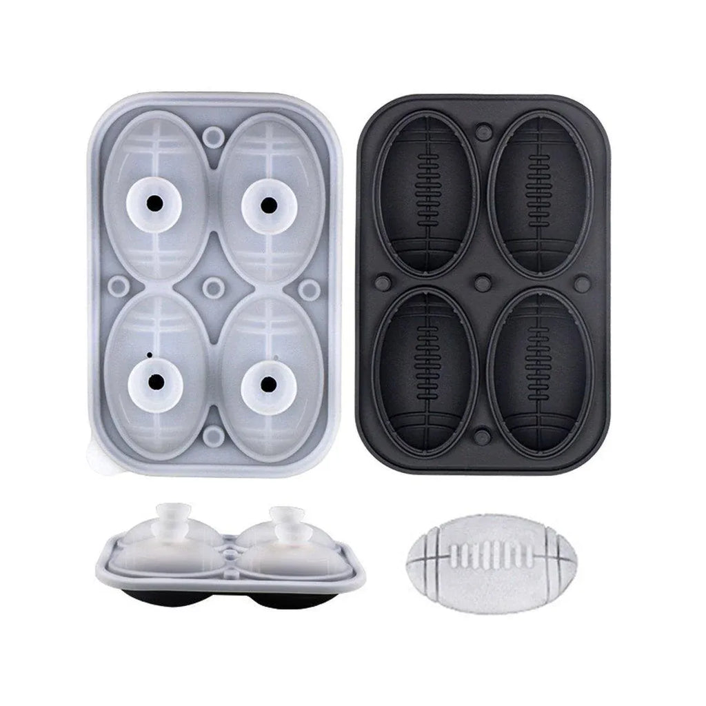 Silicone Rugby Ball Ice Mould with Lid
