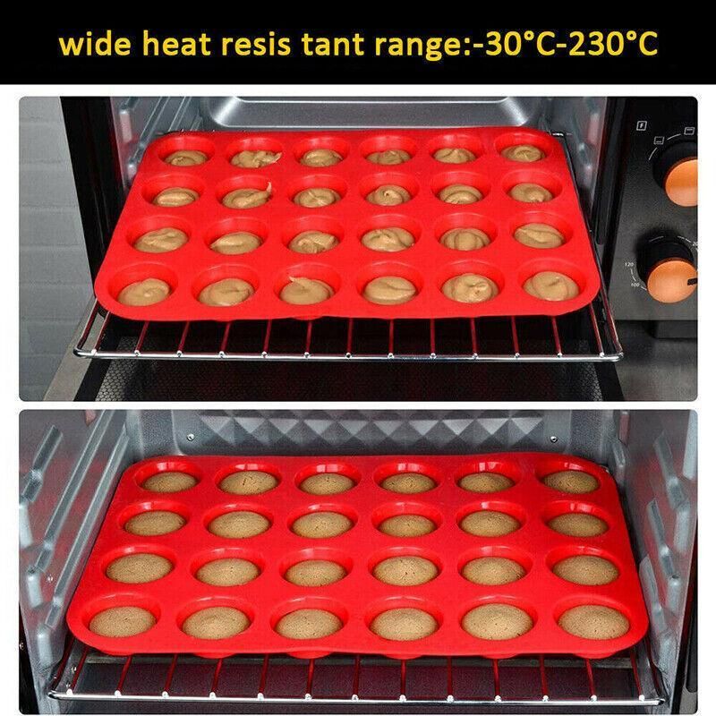 Silicone Mini Cupcake Mould, 24 Cavity