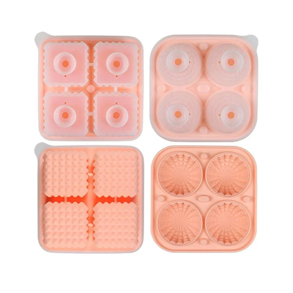 Silicone Ice Cube and Ice Ball Trays, Set of 2