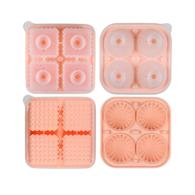 Silicone Ice Cube and Ice Ball Trays, Set of 2