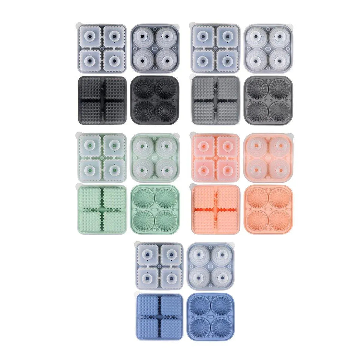 Silicone Ice Cube and Ice Ball Trays, Set of 2