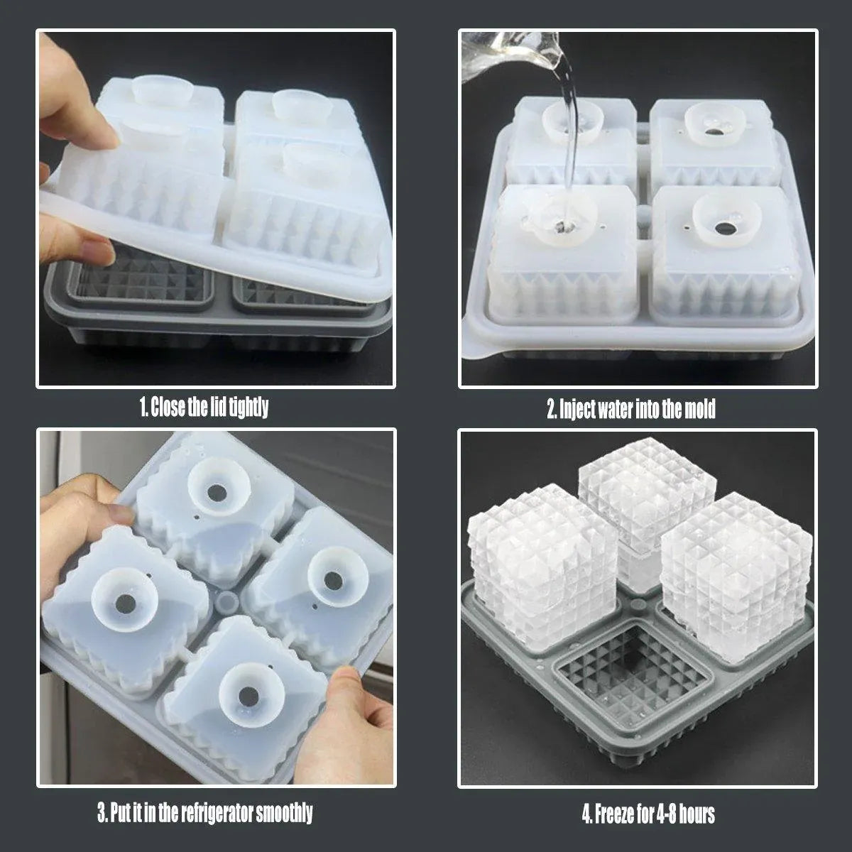 Silicone Ice Cube and Ice Ball Trays, Set of 2