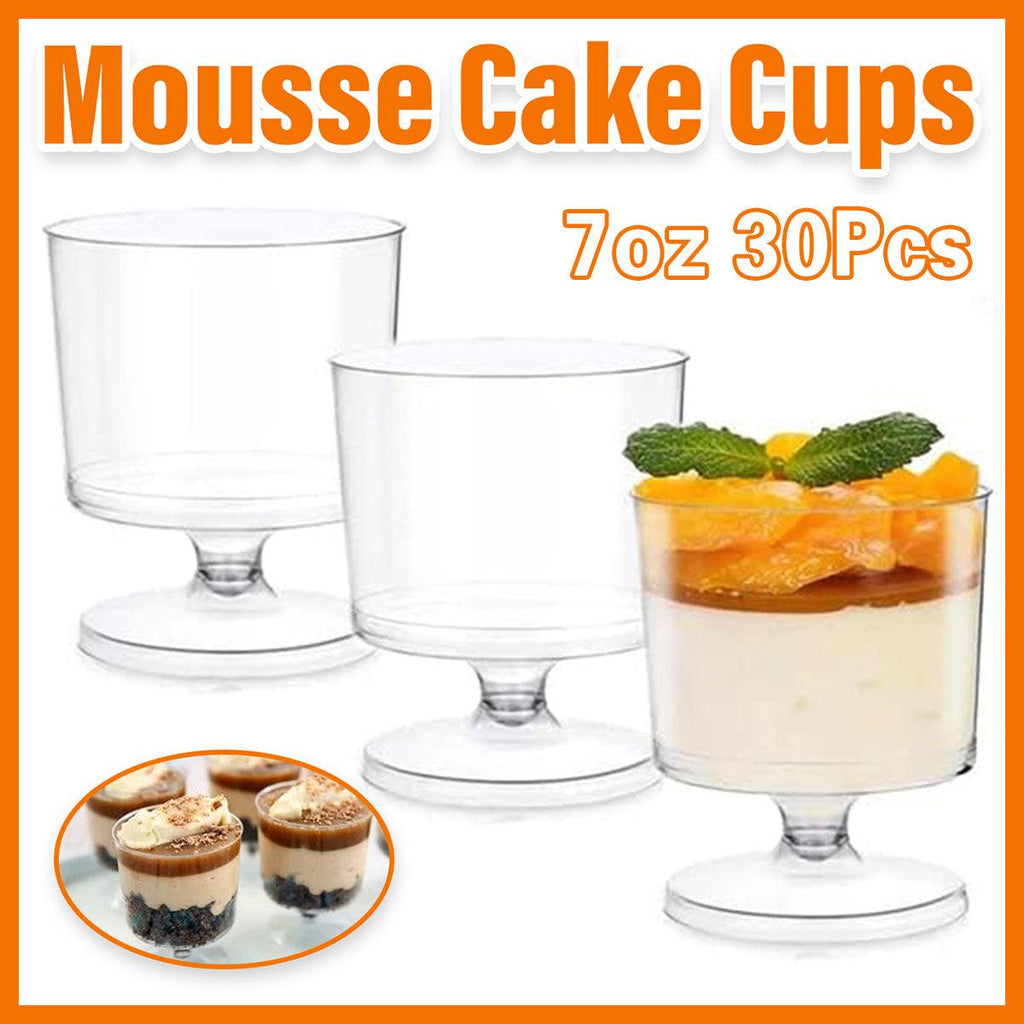 Clear Hard Plastic Dessert Cups, 30 Pack, 7 oz