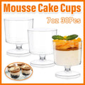 Clear Hard Plastic Dessert Cups, 30 Pack, 7 oz