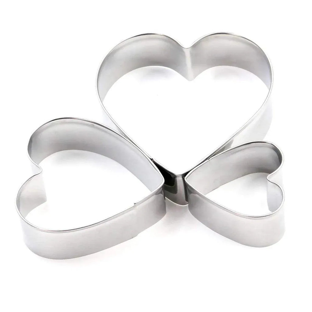 Heart Stainless Steel Cake Rings, 10, 15 and 20 cm, Set of 3