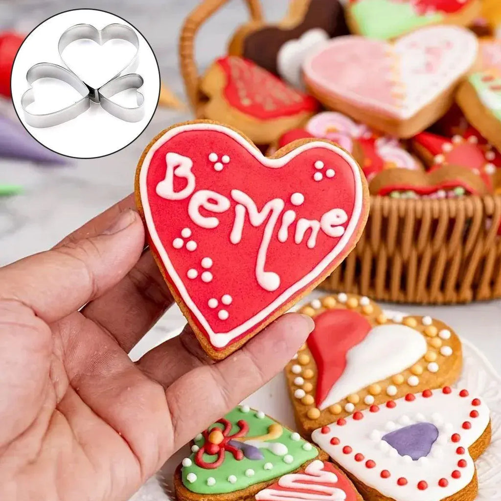 Heart Stainless Steel Cake Rings, 10, 15 and 20 cm, Set of 3