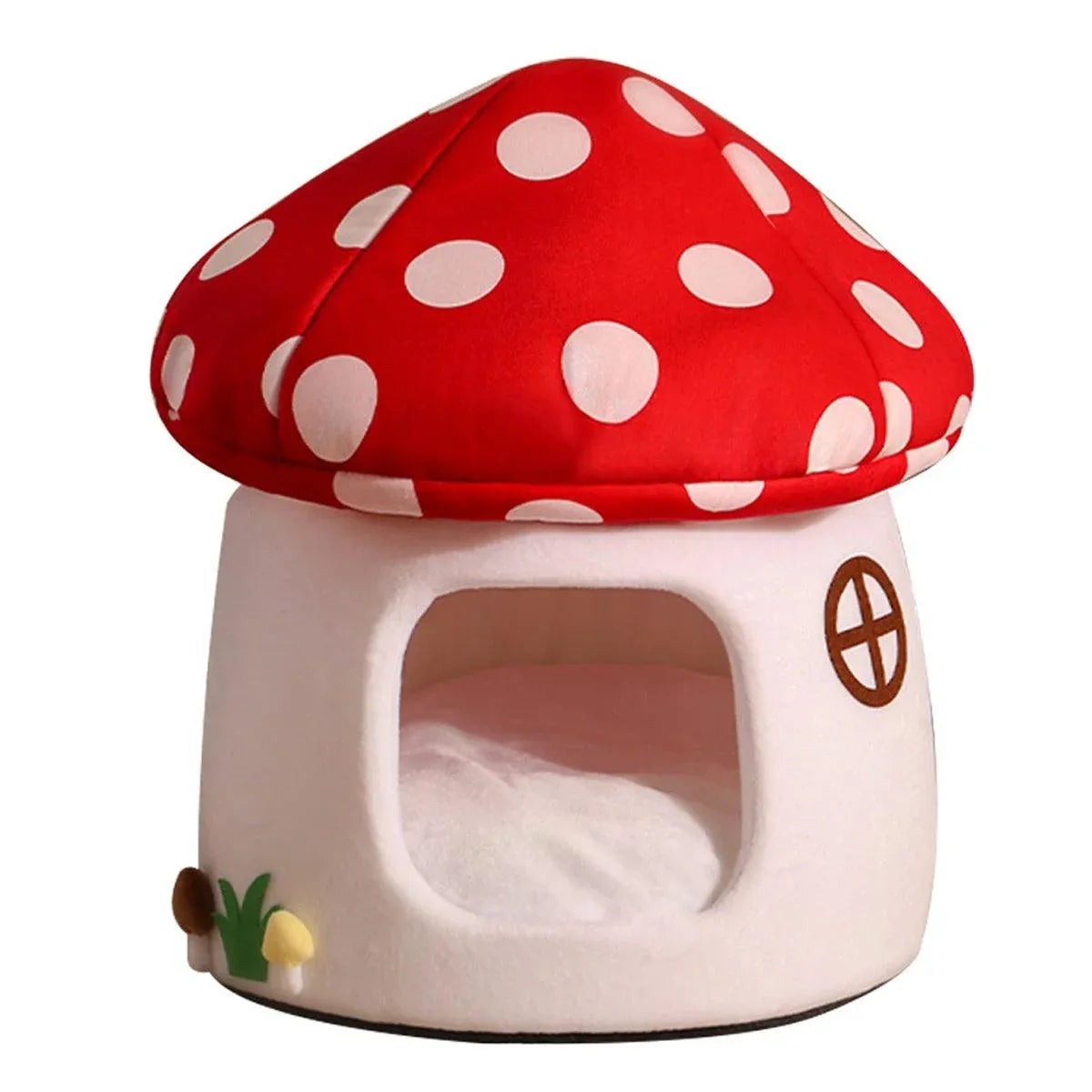 Winter Mushroom Cat House Cozy Sleeping Pet Bed