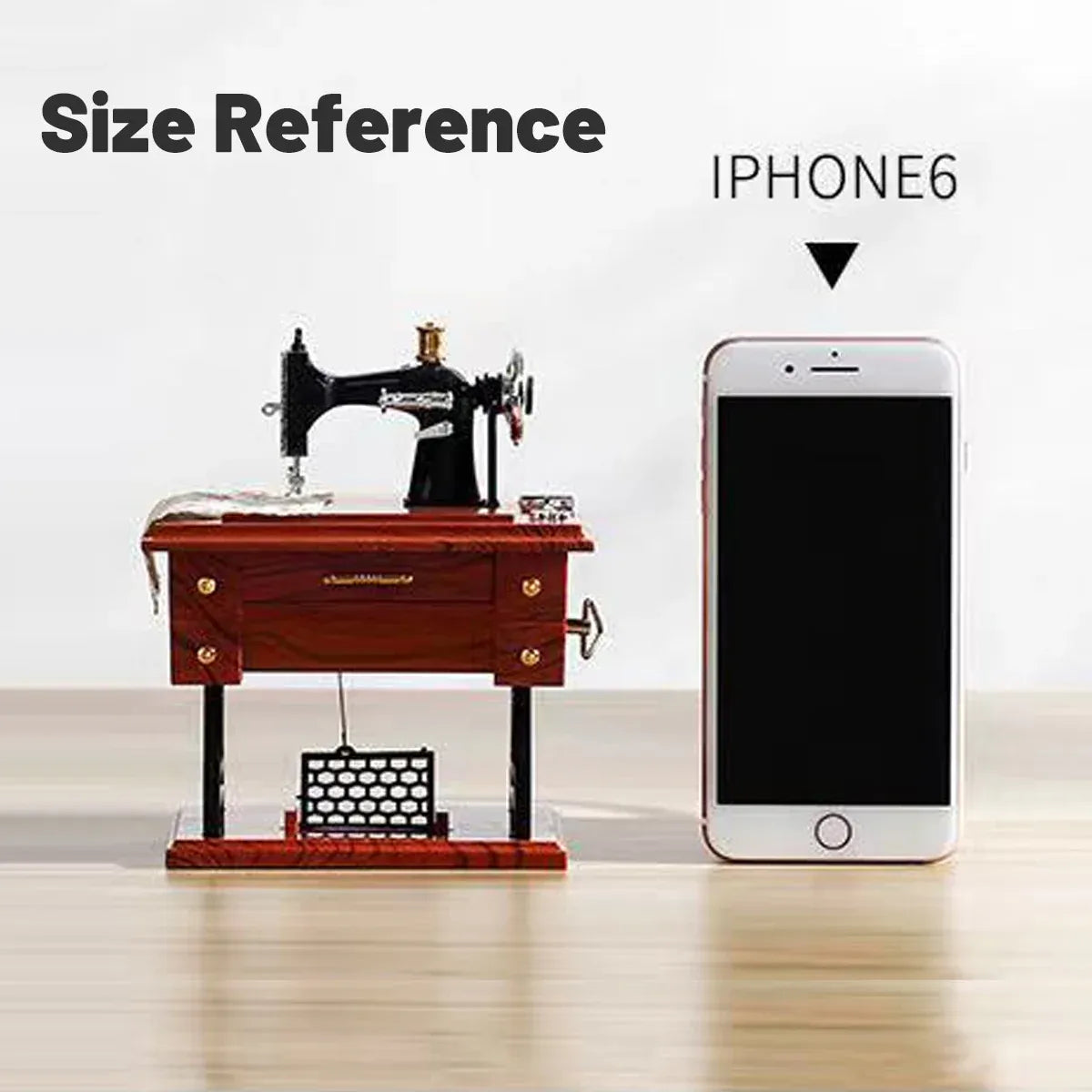 Vintage Music Box Sewing Machine Style Mechanical Birthday Gift Table