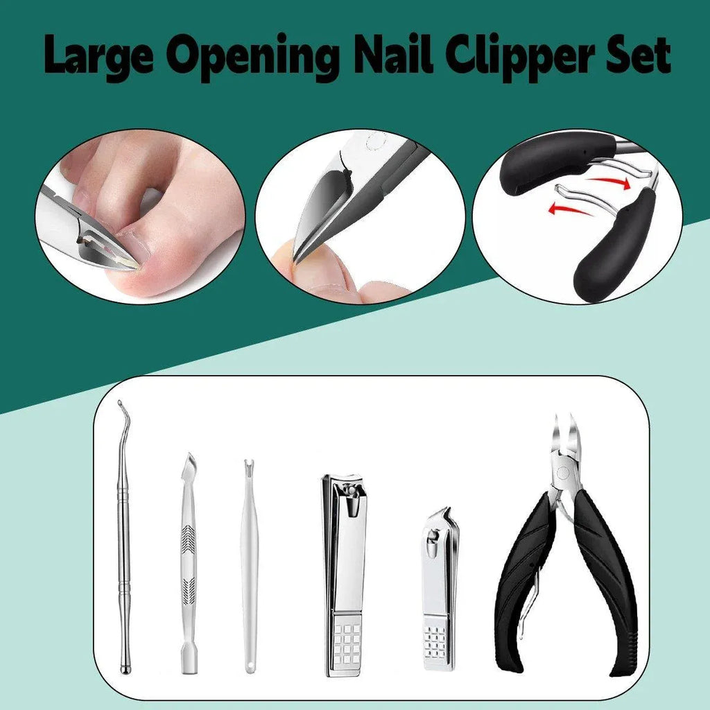 Stainless Steel Nail Clipper and Manicure Set with Case