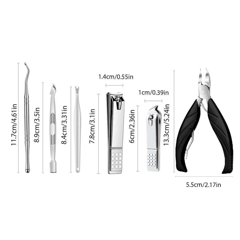 Stainless Steel Nail Clipper and Manicure Set with Case