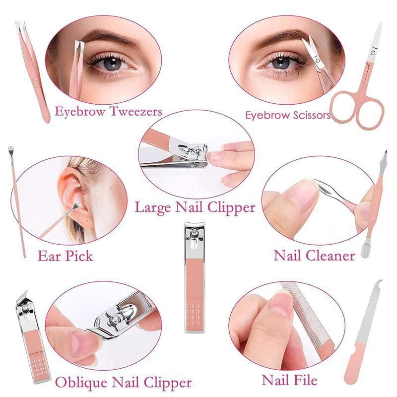 7 Piece Stainless Steel Manicure and Pedicure Set with Case