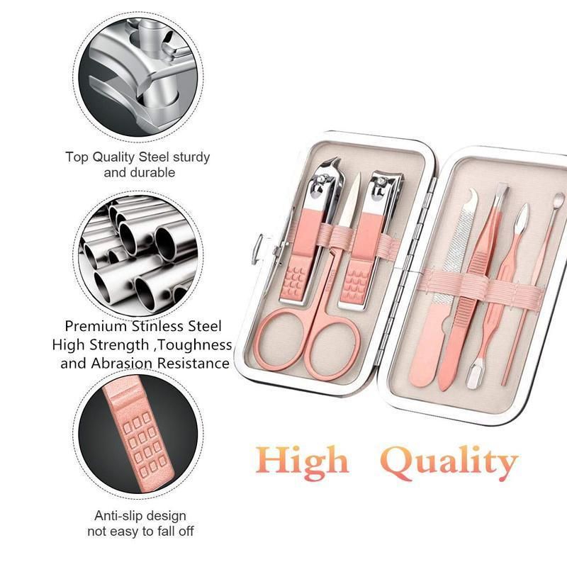7 Piece Stainless Steel Manicure and Pedicure Set with Case