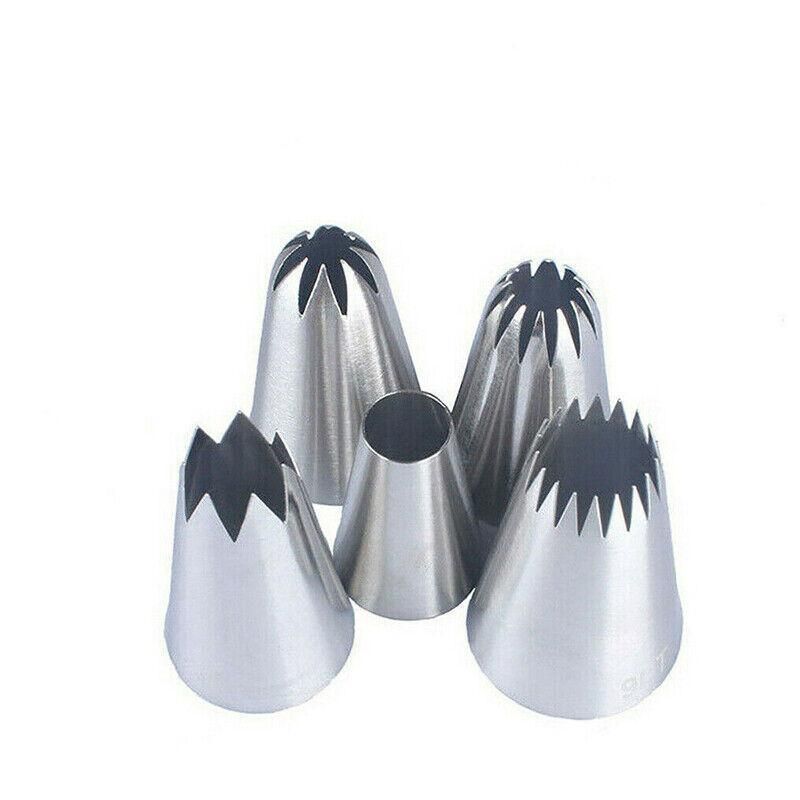 Large Stainless Steel Piping Nozzles, Set of 5