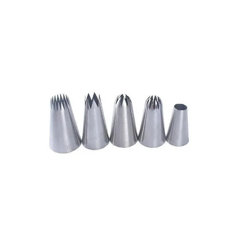 Large Stainless Steel Piping Nozzles, Set of 5