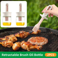 Glass Oil Brush Bottles with Silicone Brush, Set of 2
